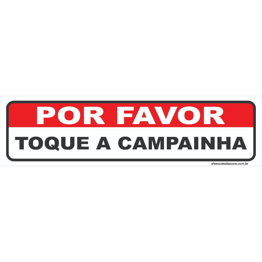 Placa De Identificação | Por Favor Toque A Campainha