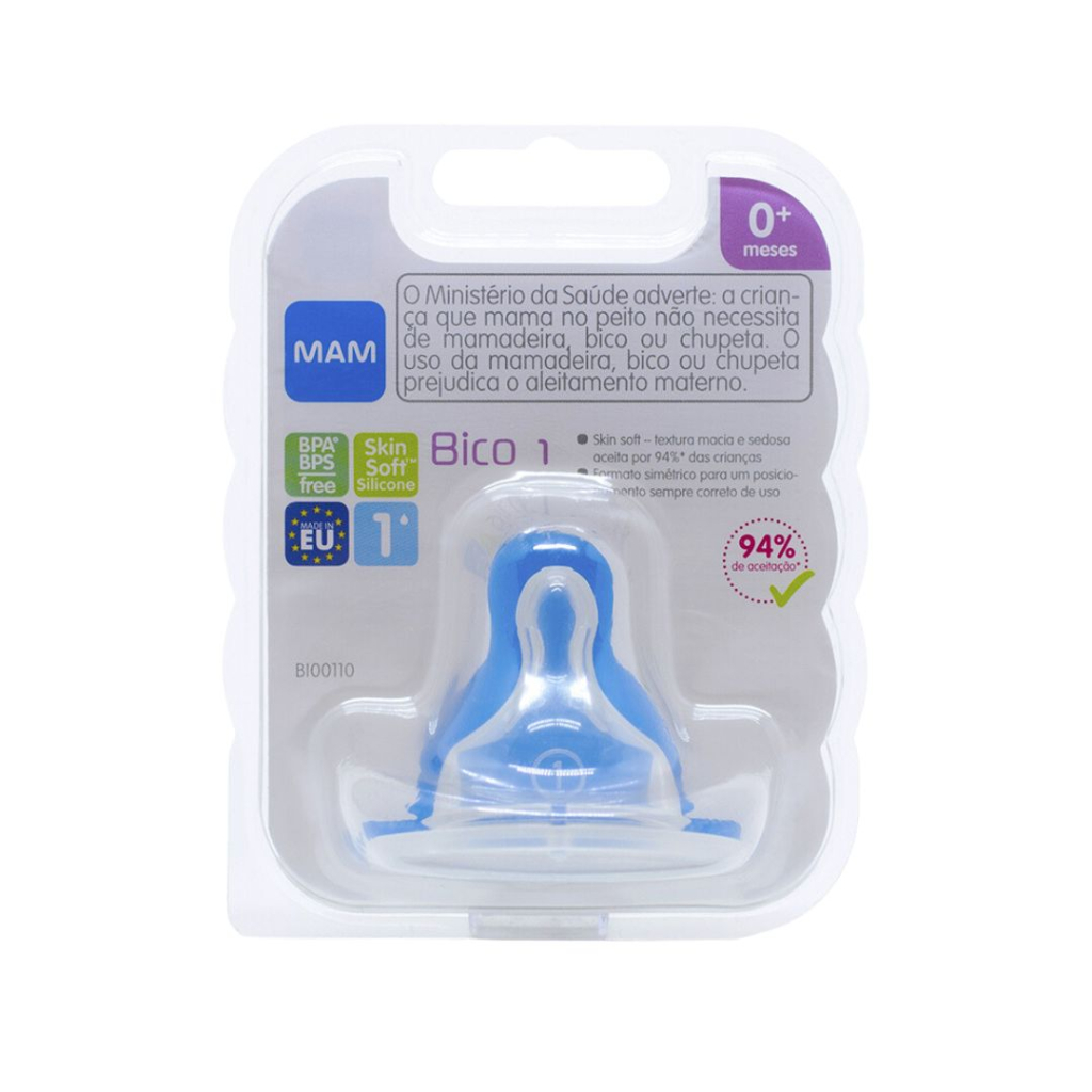Bico N1 0+ meses Fluxo Lento Unitário Mamadeira MAM Original Silicone ...