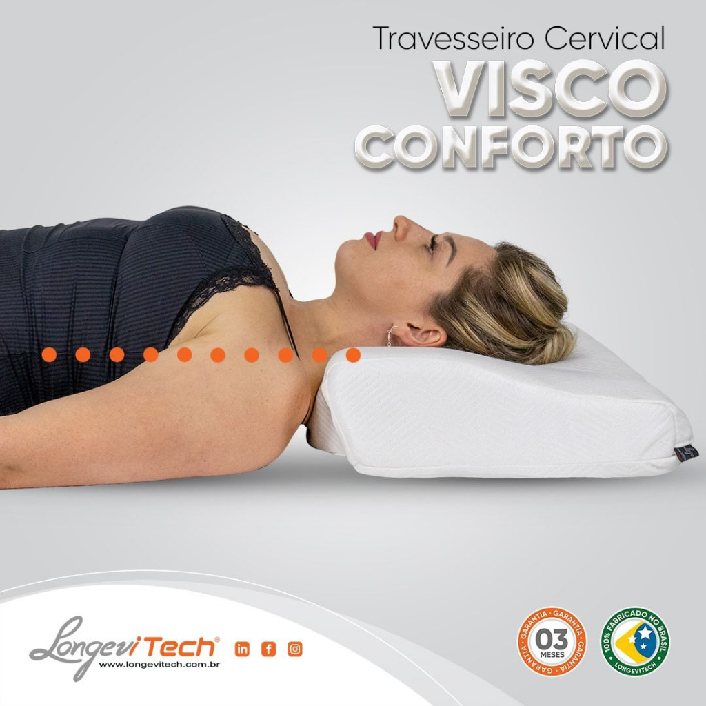 Travesseiro Cervical Ortopédico Suporte Pescoço E Coluna Vertebral ...