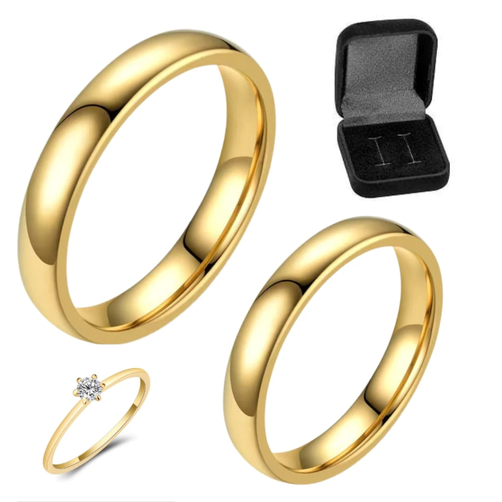 Par De Aliança Casamento Ouro 24k da Shopee