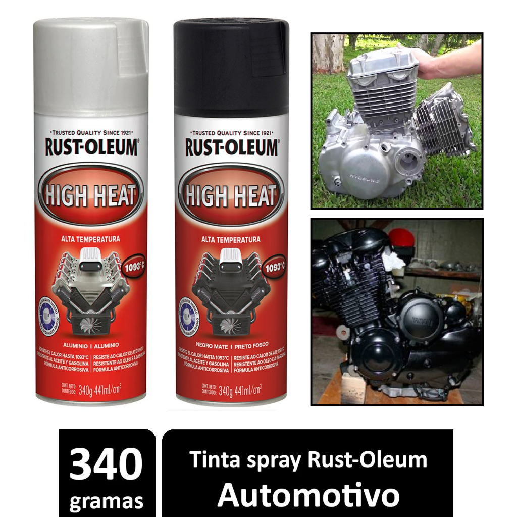 Tinta Spray Alta Temperatura 340g Rust Oleum 1093ºC CORES