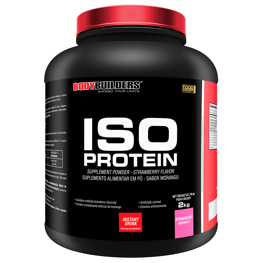 Suplemento de Proteína Isolada Iso Protein 900g, 2kg, 4kg e 6kg – Suplemento Para Auxiliar na Recuperação Muscular – Bodybuilders