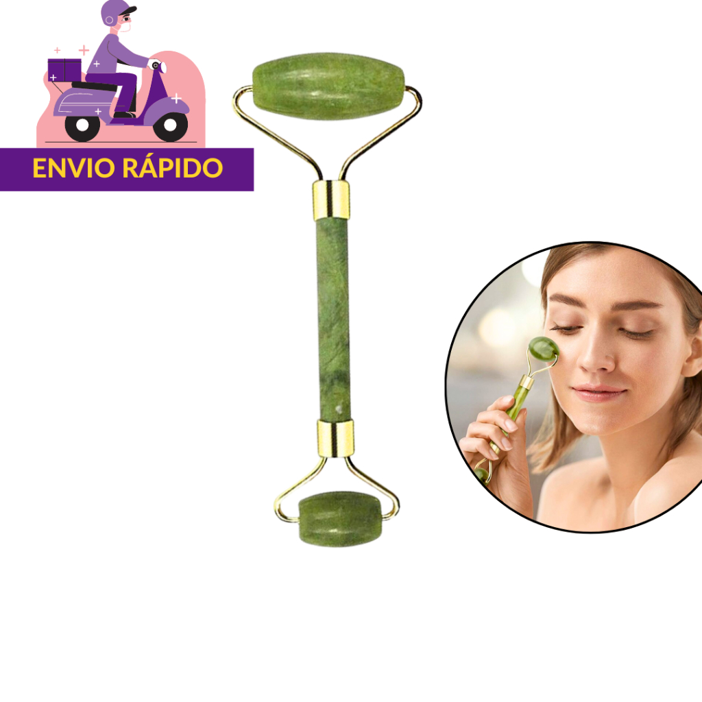 Rolo Massageador Facial De Pedra Jade CM Rolo Para Massagem Facial Anti Rugas Anti Estresse