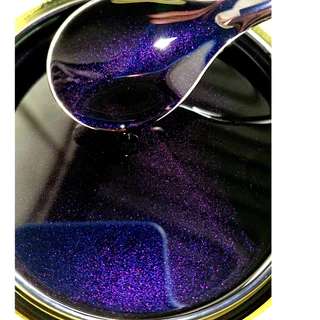 100ml TINTA POLIÉSTER PRETO COM PEROLAS ROXA