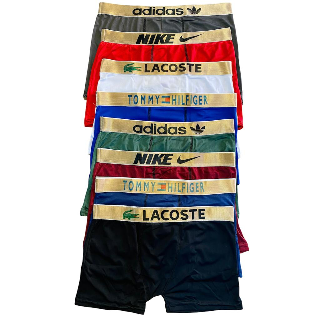 Cueca Box Lisas Boxer Multimarcas Grife Elástica - KIT 10 CUECAS - Confortável Elástico Microfibra Forro 100% Algodão