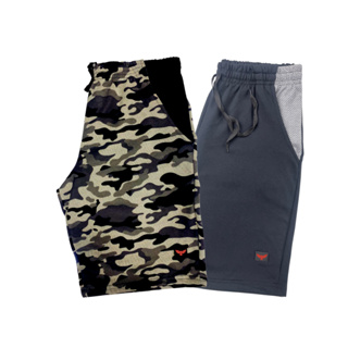Kit 2 Bermudas Moletom Masculina Treino Academia Camuflada Rajada Listrada Bermuda Masculino