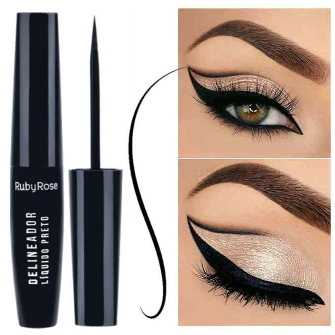 Delineador Líquido Preto Ruby Rose HB-8406