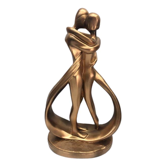 Escultura Casal Abraçados artesanal decoração love amor dança