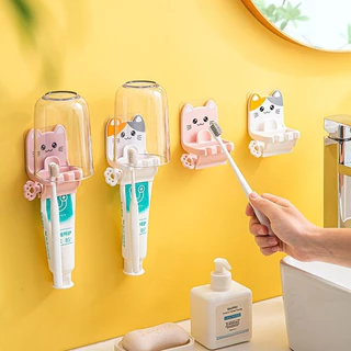 Porta Escova De Dentes Com Suporte Para Creme Dental em Oferta na Shopee