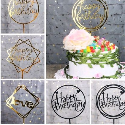 Conjunto de topo de bolo  Topper de feliz aniversário para bolo - Feliz Aniversário  Bolo Inserção Estrelas Corações Balões Decoração De Bolo De Festa Aferzov :  : Brinquedos e Jogos