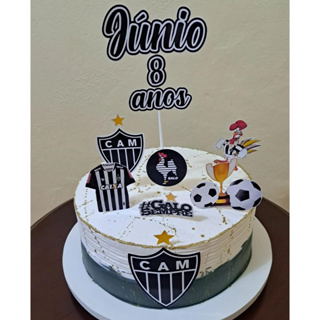 Topo Bolo Atlético Mineiro Galo Mod 03 p/ bolo 20cm (Ref. 0210)