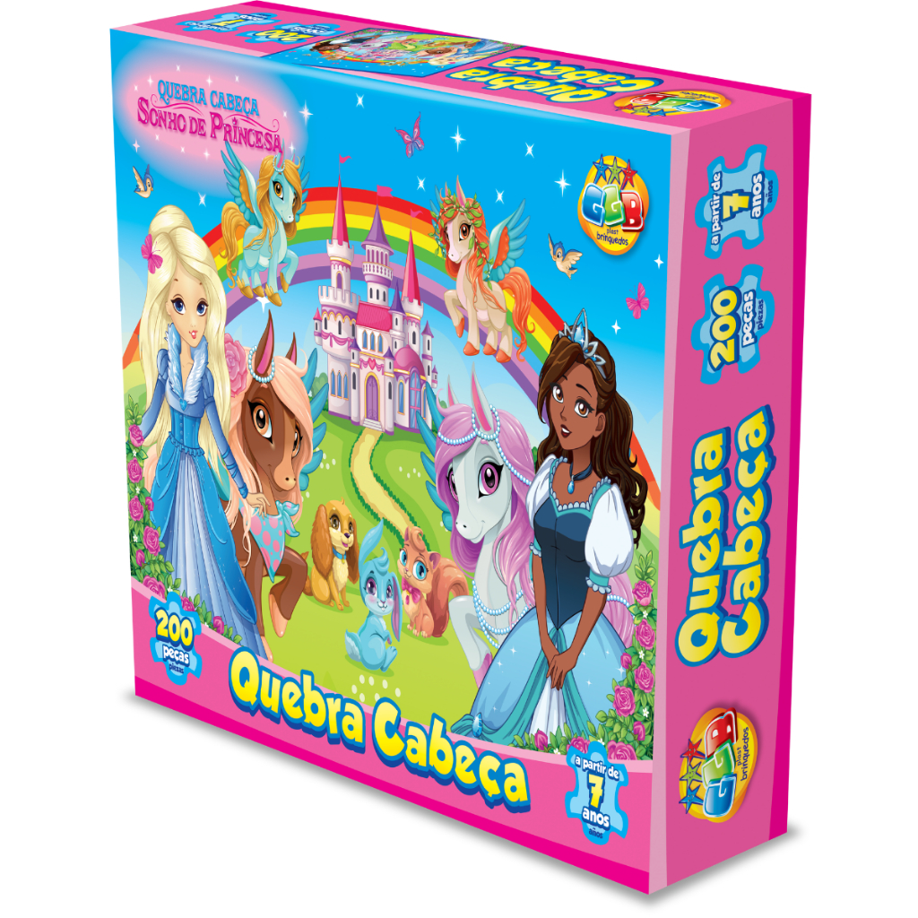 Jogo Quebra Cabeça Infantil Unicórnio Rainbow 150 Peças Brinquedo Pais e  Filhos - Colorido