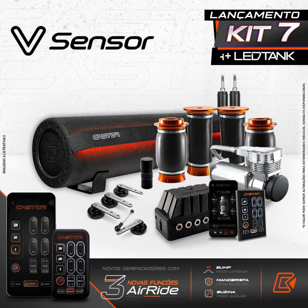 KIT 7 VSENSOR CASTOR SUSPENSOES Shopee Brasil