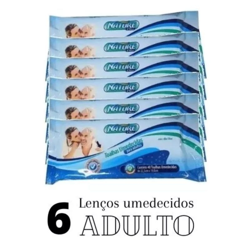 Lenços Kit 6 Toalhas Umedecidas para Adulto 40 unidades - Naturetoalhas ...