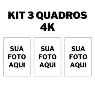 Kit com 3 Quadros decorativos personalizados com sua foto