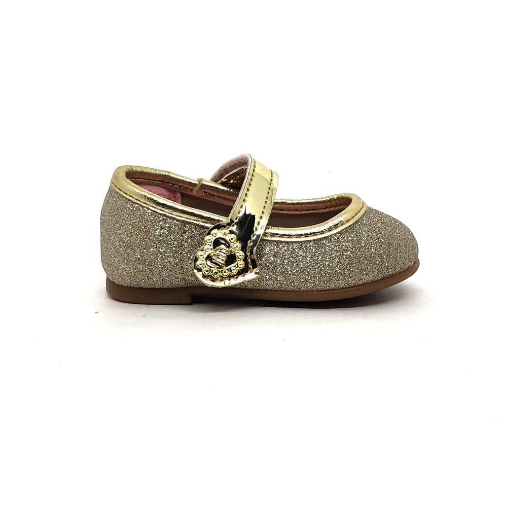 Tenis molekinha 2024 glitter dourado