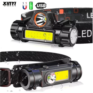 Lanterna de Cabeça Led COB Luz Forte Para Caminhada Pesca Ciclismo Power