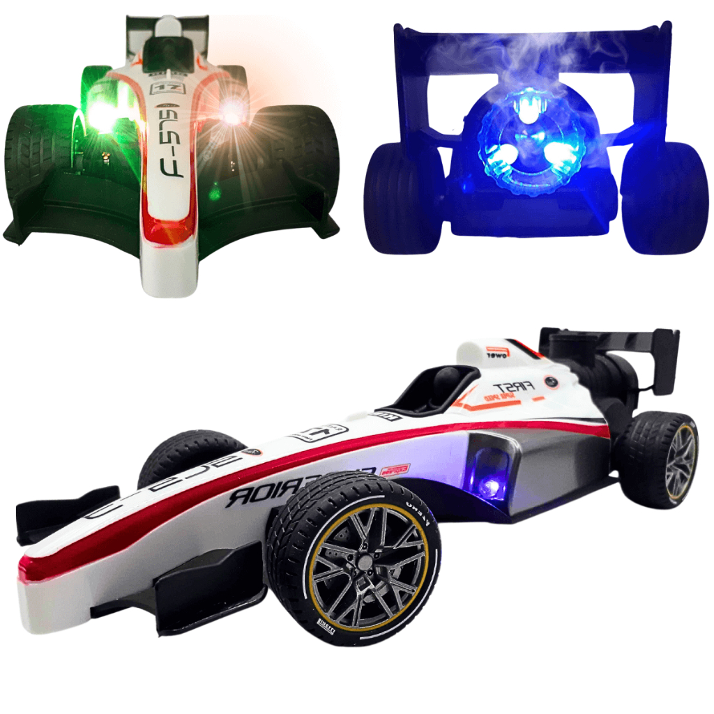 Carrinho Controle Remoto Fórmula 1 Carro 7 Funções Solta Fumaça Emite Sons  E Luzes - Branco - AliExpress