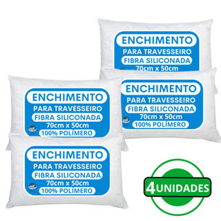 Kit 4 Travesseiros 50x70 Fibra Siliconada Refil TNT
