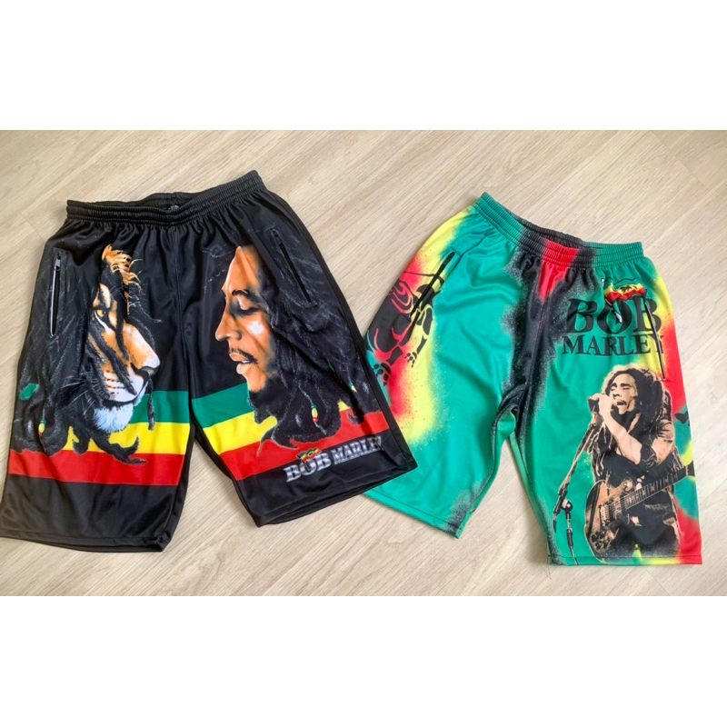 Bermuda Masculina Bob Marley Com Bolso Ziper P ao XG