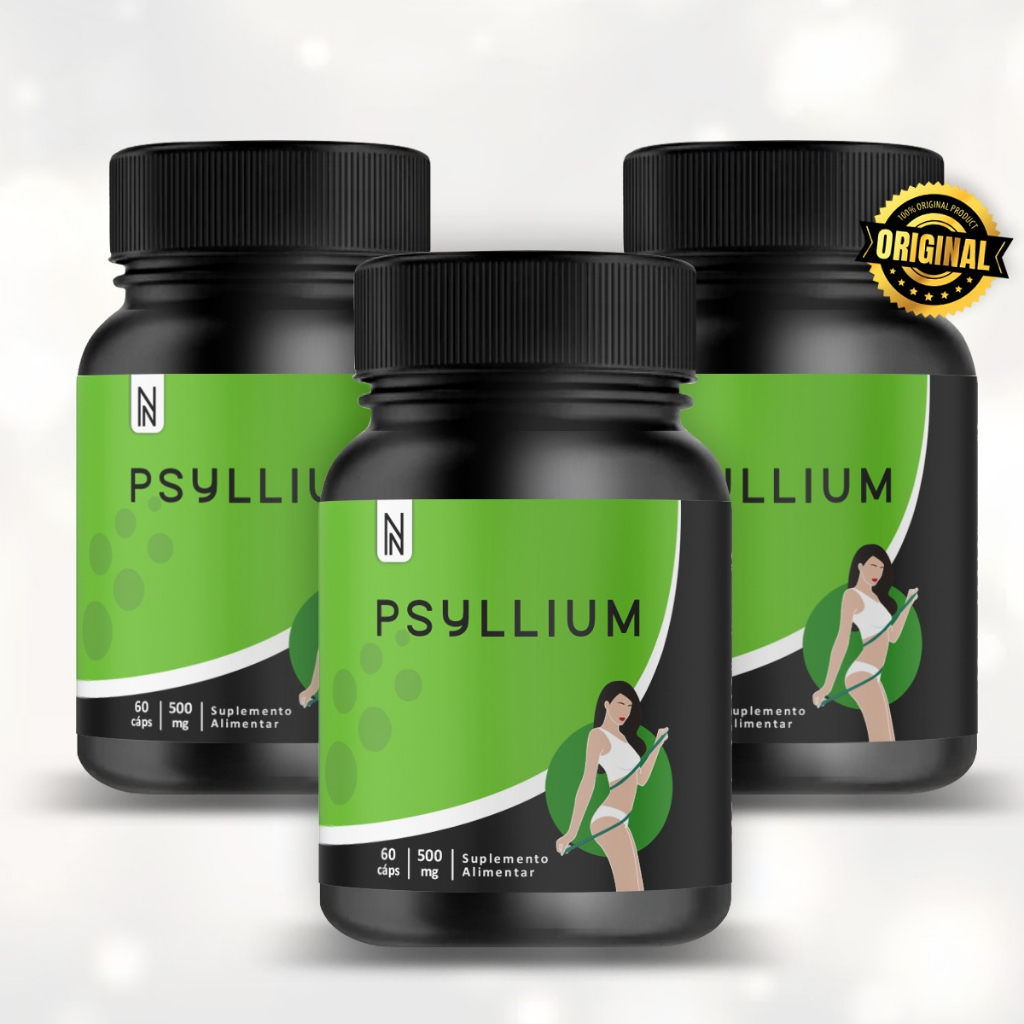 Kit 3x Psyllium 60 Cápsulas - Fonte de Fibras NATURALY