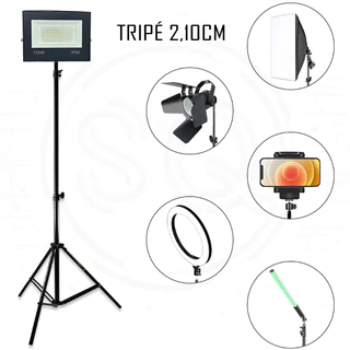 Suporte Tripé Para Holofote Refletor, Ring Light, Led 2mt-nf