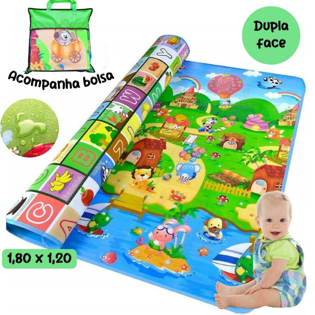 Tapete infantil Bebe Atividades Dobrável Emborrachado Térmico Dupla ...