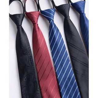 Gravata Adulto Masculino Modelos Estampadas ou Cor Lisa de Zíper de 8 cm