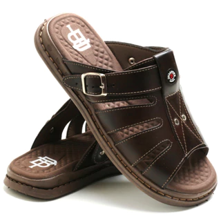 Sandália Franciscana Anti Stress Chinelo Masculino Couro Legítimo Promoção