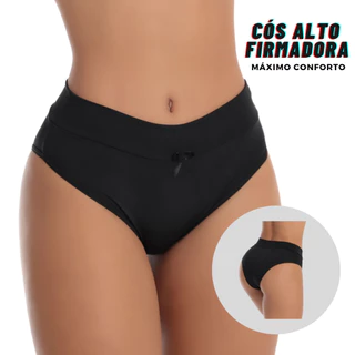 Kit Com 10 Calcinhas Confortável Calçola Senhora em Microfibra Forro 100% Algodão Lisa Adulta Calcinha Cós Alto