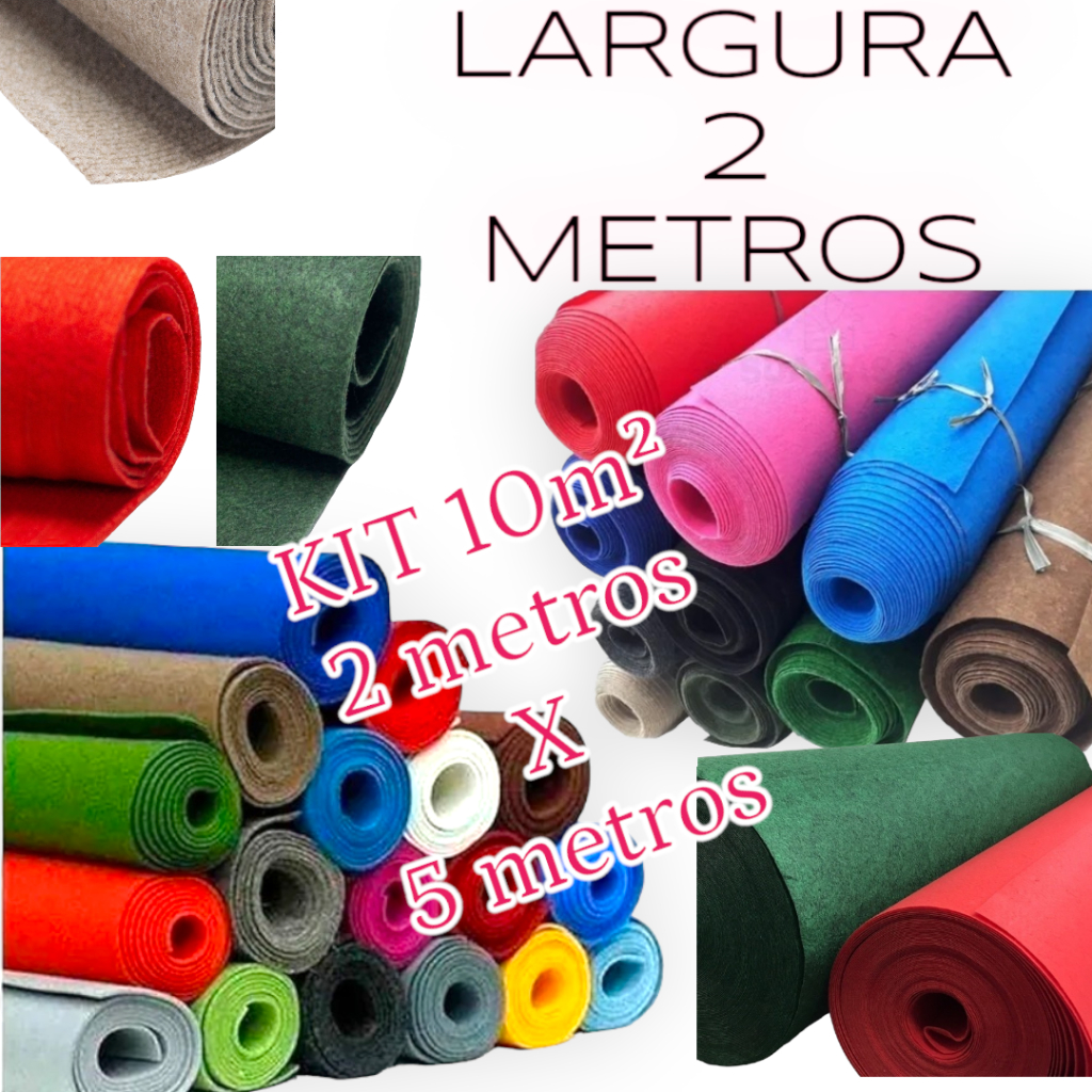 Kit 10m² Carpete Tapete Piso Residência Automotivo Forração Eventos ...