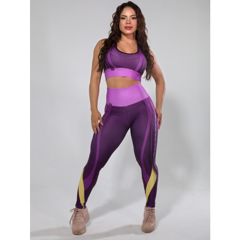 Conjunto Fitness Feminino Top e Calça Sport Tecido Confort - LD