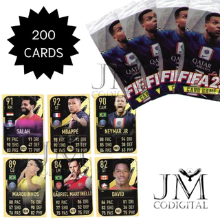 200 Figurinhas Cards FIFA Com 4 Em Cada Pacotinho 50 Total Para Bafo Jogos De Cartas e Coleção