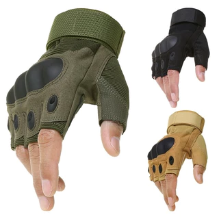Luva Tática Airsoft Meio Dedo Com Proteção Ciclismo Motoboy Paintball