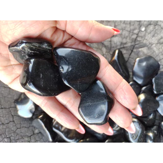 Pedra Obsidiana Negra Rolada