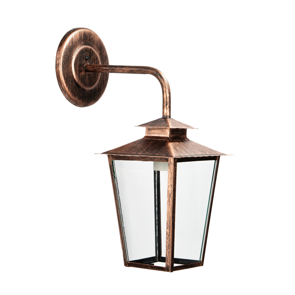 Luminária Lustre Arandela Colonial Quadrado de Parede Vidro Transparente 14BN