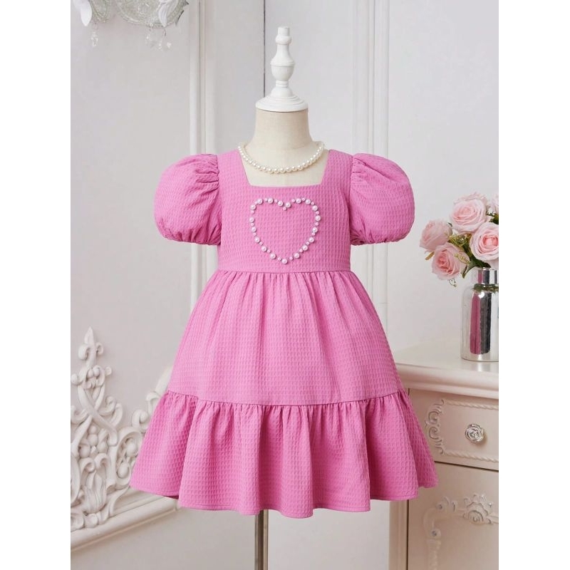 Vestido Social Festa Infantil Beagle Rosa Barbie Core - - Amourele