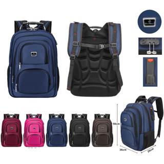 Mochila Faculdade e Trabalho com Entrada Impermeavel Reforçada Notebook Cabo de Couro Antifurto RC-98021