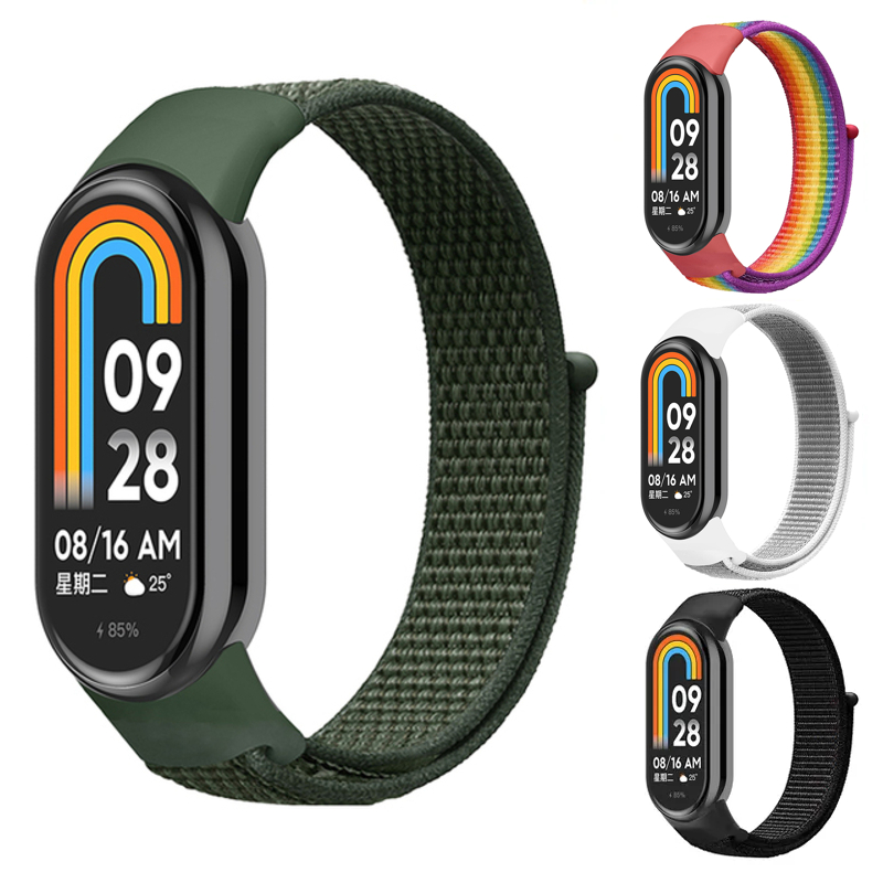 Pulseira De Nylon Para Xiaomi Mi Band 8 Sport Velcro