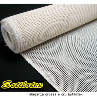 Tecido Talagarça Grossa Estilotex Para Bordar Furo 5x5mm - 0.50x1.40Mts ou 1.00x1.40 Mts
