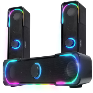 Caixa de Som Soundbar PC Gamer TV Notebook com Luzes LED P2 USB