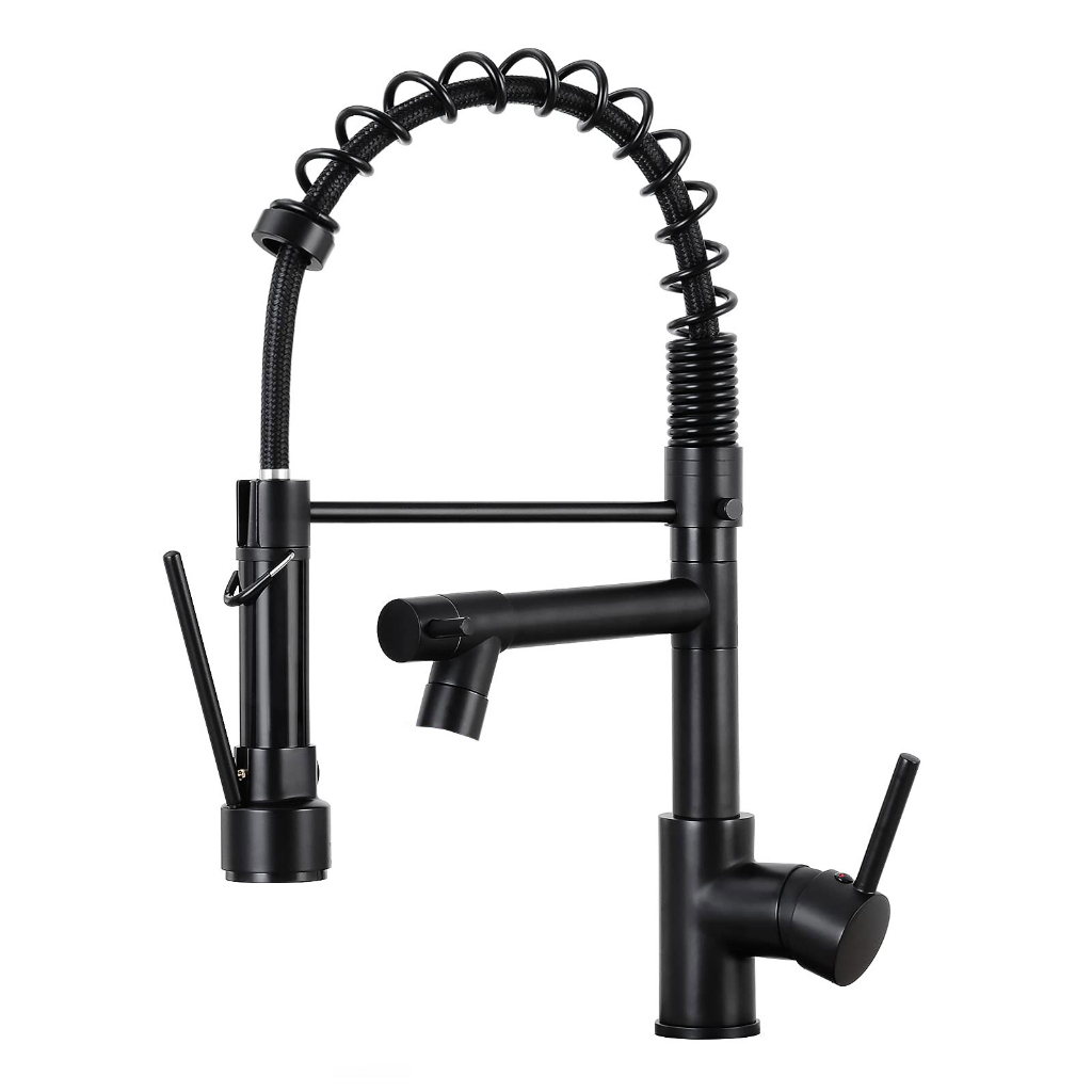 Torneira Cozinha Gourmet Monocomando Flexivel Para Com Spray Extensor Mola Spray 2 Saídas bico torneira 50 Cm