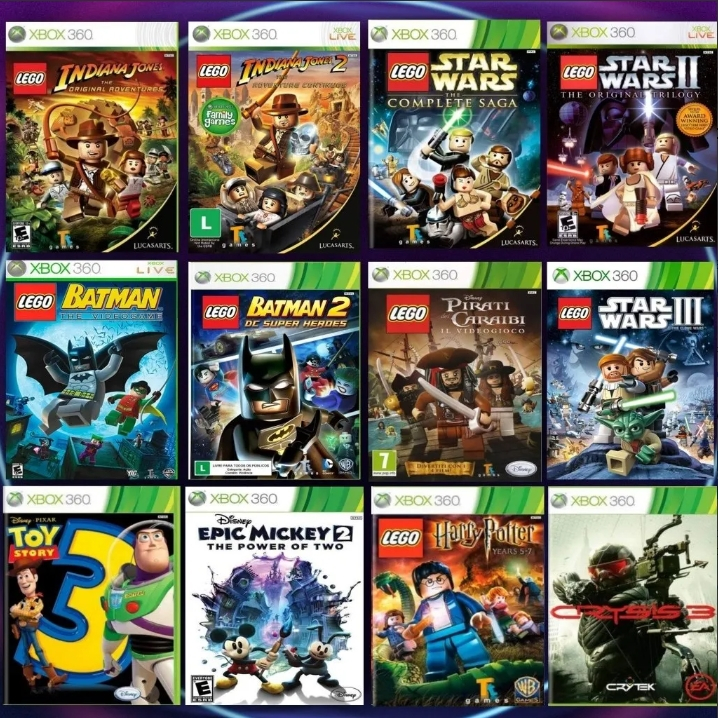 Pacote com 6 Jogos Xbox 360