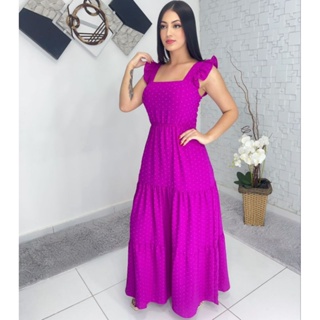 Vestido Longo Luxo com babada na manga0863