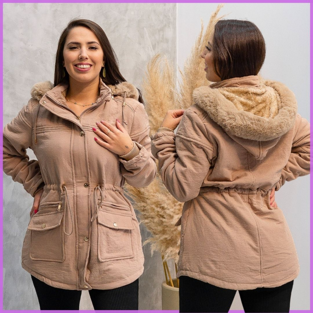 Casaco Parka com Capuz Feminino