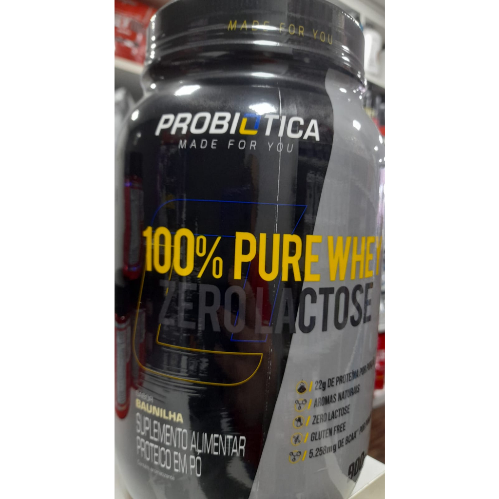 100% Pure Whey Zero Lactose 900g – probiotica – Sabor – Baunilha