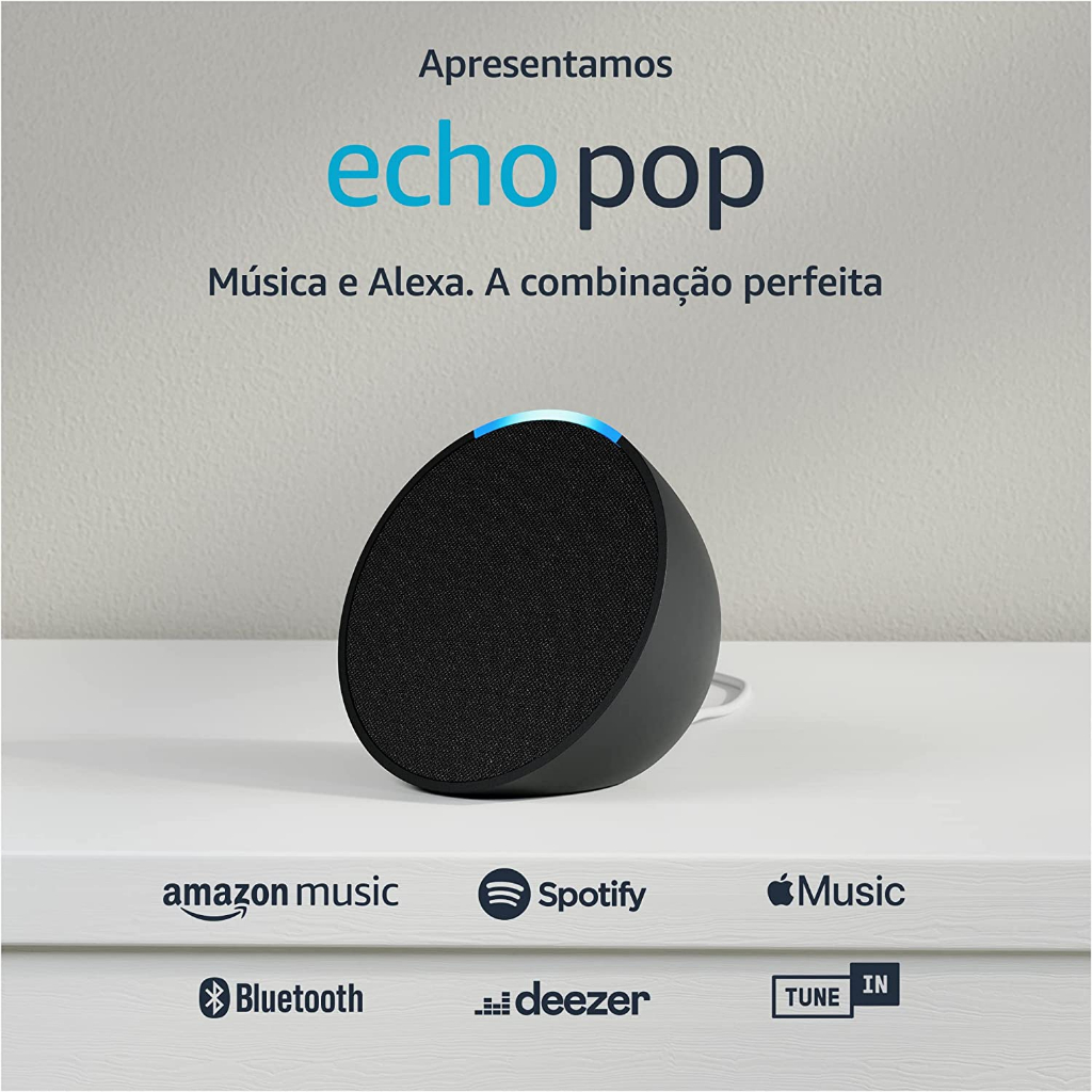 Aleca Echo Pop | Smart speaker compacto com som envolvente e Alexa ...