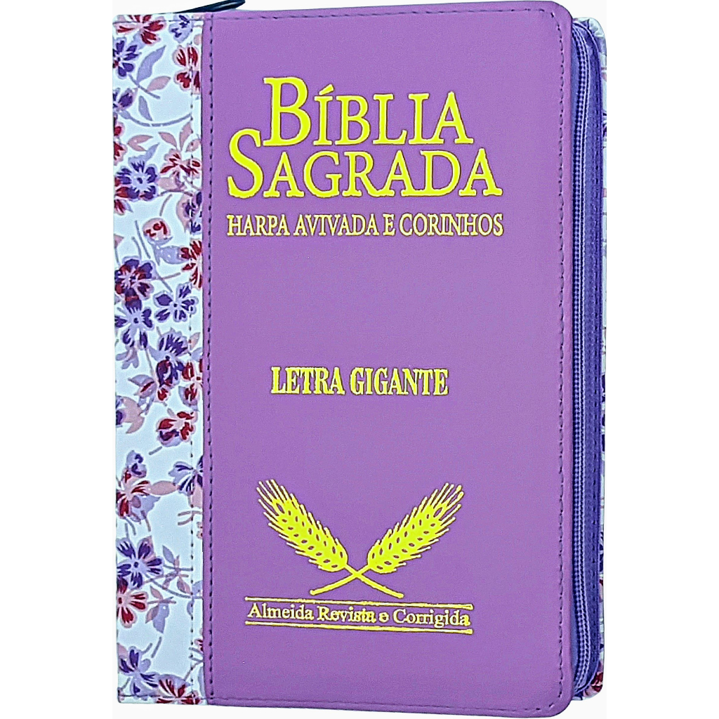 Bíblia letra gigante - capa com zíper floral bege com roxo - Outros Livros  - Magazine Luiza