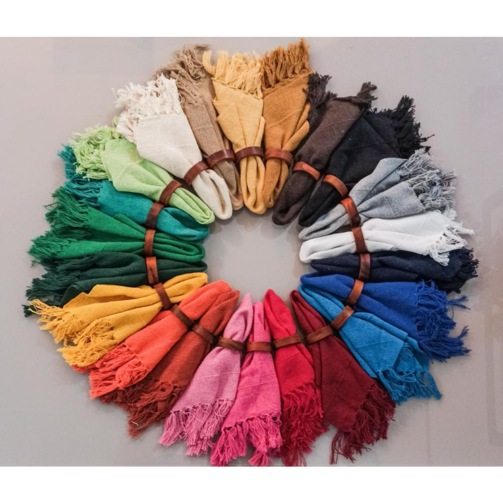 6x Guardanapo em Tear Mineiro Artesanal com Franja Mesa Posta 30x40cm em Algodão