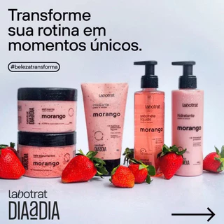 Kit Banho Labotrat de Morango (Auxilia na Elasticidade da Pele) Rosto e Corpo Dia a Dia